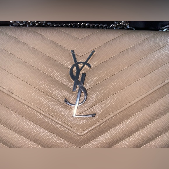 WORN 2x YSL Cassandre Matelassé Chain Wallet In Grain De Poudre Embossed Leather - Picture 15 of 15